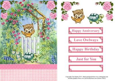 Owl & Tortoise Rose Arch Topper & Decoupage