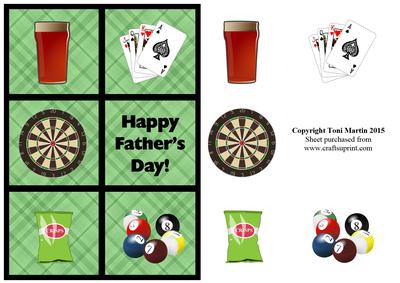 Happy Father's Day - Pub Themed Card Topper & Decoupage