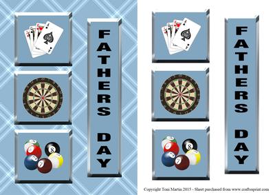 Pub Games Card Topper & Decoupage - Father's Day