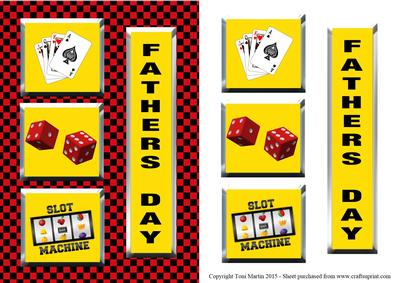 Casino Theme Father's Day Card Topper & Decoupage