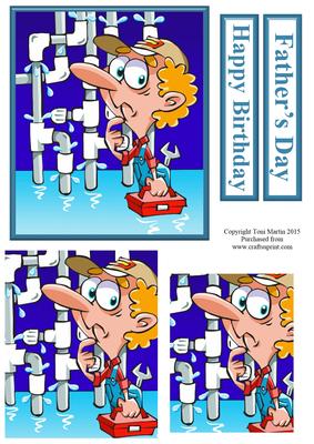 Humourous Plumber Topper & Pyramage - Father's Day/birthday