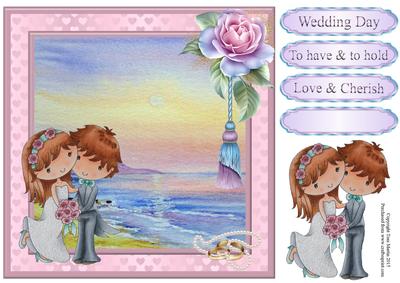Penny's Special Day Beach Wedding Card Topper & Decoupage
