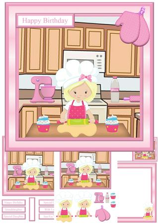 Let's Bake a Cake Card Mini Kit & Decoupage