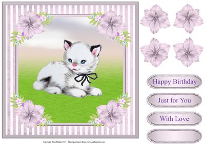 Sweet Kitten Card Topper & Decoupage