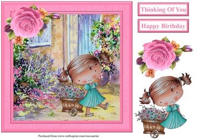 Wendy's Flower Wagon Card Topper & Decoupage