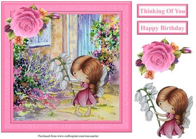 Snowdrop Daisy Fairy Card Topper & Decoupage