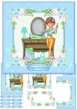 Glamorous Young Lady Birthday Mini Kit & Decoupage
