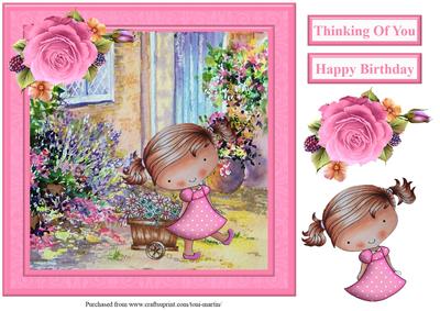 Wendy's Flower Wagon Card Topper & Decoupage