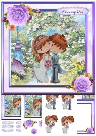 Wedding Day Couple 8x8 Mini Kit & Decoupage