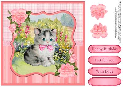 Sweet Kitten Card Topper & Decoupage