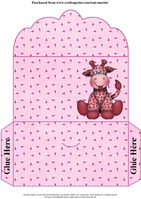 Giraffe Birthday Girl Money Wallet
