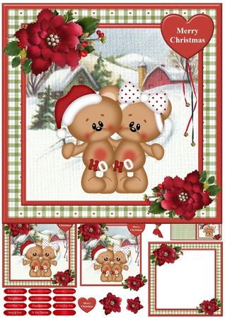 Cute Bears Christmas Card Mini Kit & Decoupage