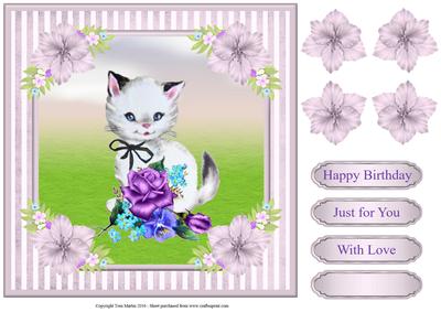 Sweet Kitten Scene Card Topper & Decouage