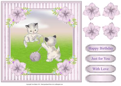 Kitten Fun Card Topper & Decoupage