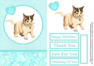 Sweet Cat Card Topper & Decoupage