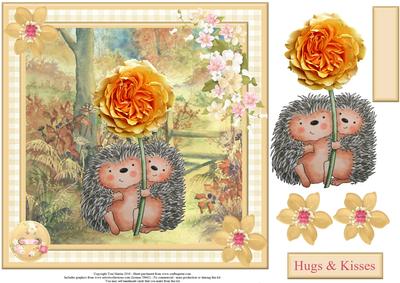 Hedgehog Blossom Card Topper & Decoupage