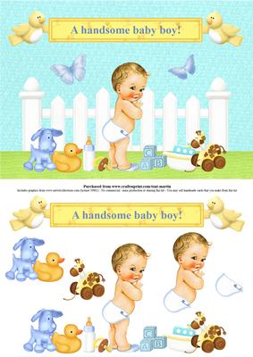 New Baby Boy Card Topper & Decoupage