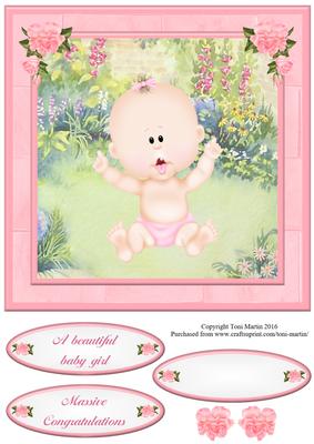 Sweet Baby Girl Card Topper & Decoupage