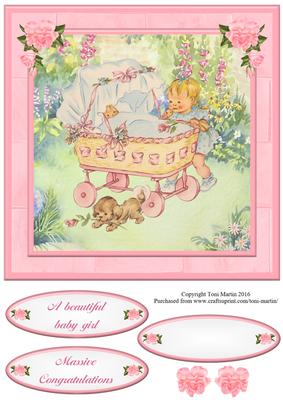 Sweet Baby Girl Card Topper & Decoupage