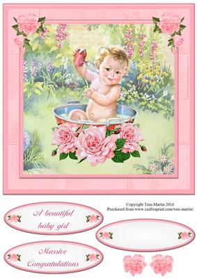 Sweet Baby Girl Card Topper & Decoupage