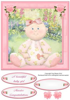 Sweet Baby Girl Card Topper & Decoupage