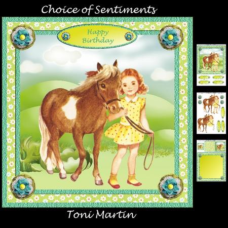 Girl & Pony Card Mini Kit & Decoupage