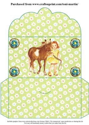 Girl & Pony Card Money Wallet