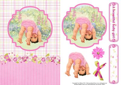New Baby Girl Card Topper & Decoupage