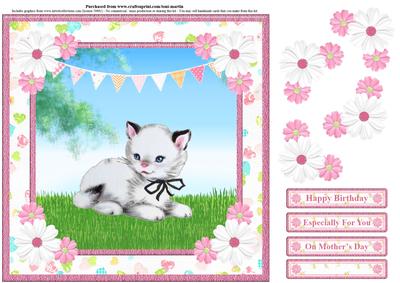 Sweet Kitten Card Topper & Decoupage