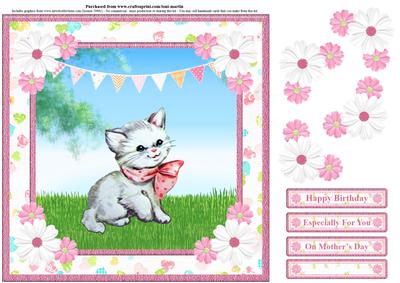 Cute Kitten Card Topper & Decoupage