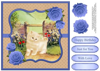 Delightful Kitten Card Topper & Decoupage