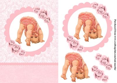 New Baby Girl Card Topper & Decoupage