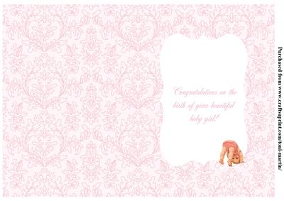 New Baby Girl Card Insert