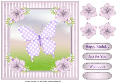 Pretty Butterfly Card Topper & Decoupage