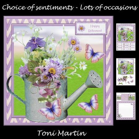 Beautiful Floral Watering Can & Butterflies Mini Kit