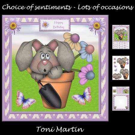 Bunny Planter Card Mini Kit & Decoupage