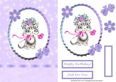 Sweet Kitten Card Topper & Decoupage