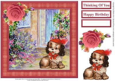Puppy by the Door Card Topper & Decoupage