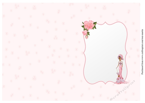 Elegant vintage lady card insert