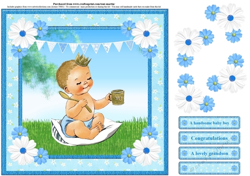 New Baby Boy Card Topper & Decoupage