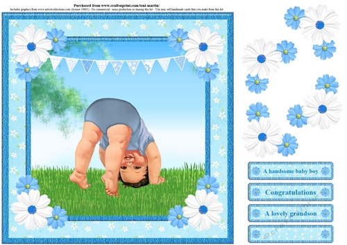 New Baby Boy Card Topper & Decoupage