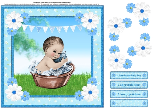 New Baby Boy Card Topper & Decoupage
