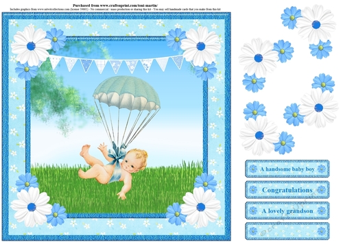 New Baby Boy Card Topper & Decoupage