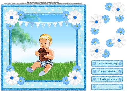 New Baby Boy Card Topper & Decoupage
