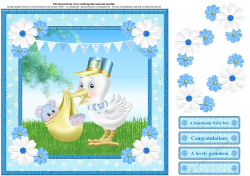 New Baby Boy Card Topper & Decoupage