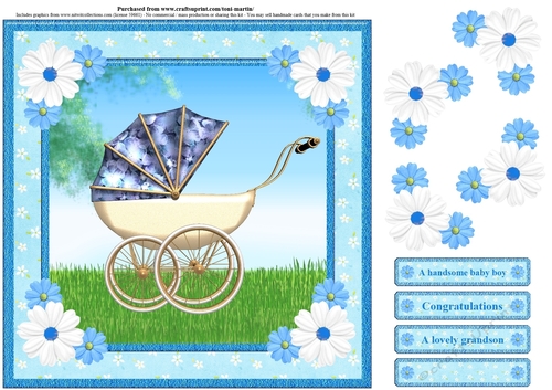 New Baby Boy Card Topper & Decoupage