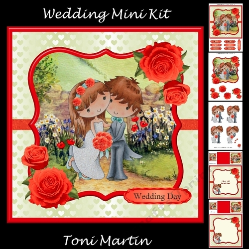 Wedding Day - Bride & Groom - Card Mini Kit & Decoupage