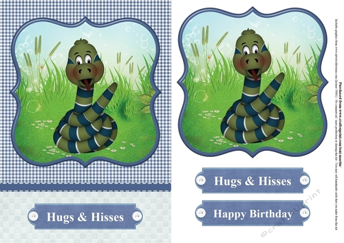 Hugs & Hisses - Snake Birthday Card & Decoupage