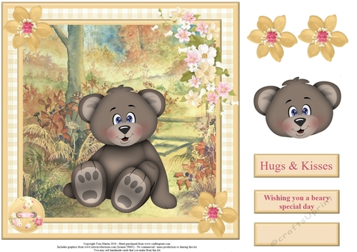 Wishing you a beary special day card topper & decoupage 