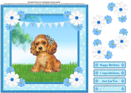 Cute puppy card topper & decoupage